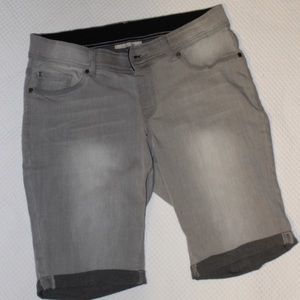 Woman Within Stretch Denim Gray Shorts | 16 W